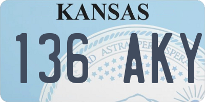 KS license plate 136AKY