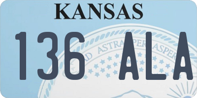 KS license plate 136ALA
