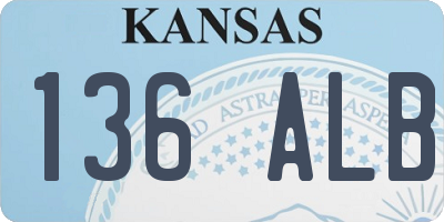 KS license plate 136ALB