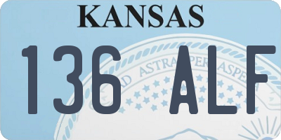 KS license plate 136ALF