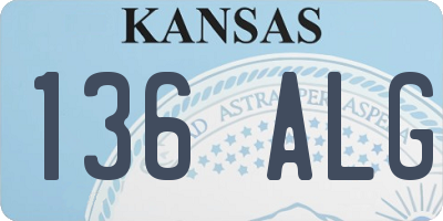 KS license plate 136ALG