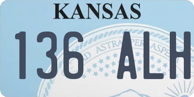 KS license plate 136ALH