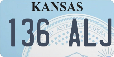 KS license plate 136ALJ