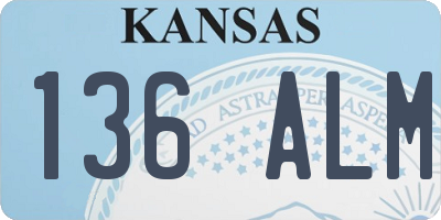 KS license plate 136ALM