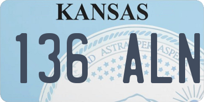 KS license plate 136ALN
