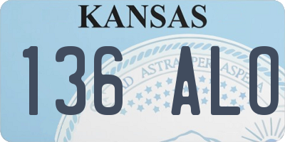 KS license plate 136ALO
