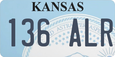 KS license plate 136ALR