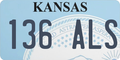 KS license plate 136ALS