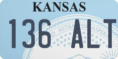 KS license plate 136ALT