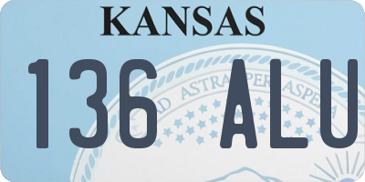 KS license plate 136ALU