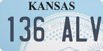 KS license plate 136ALV