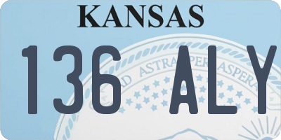 KS license plate 136ALY