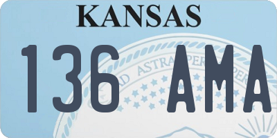 KS license plate 136AMA