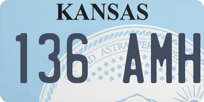 KS license plate 136AMH