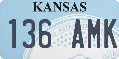 KS license plate 136AMK