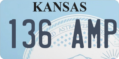 KS license plate 136AMP