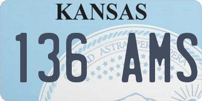 KS license plate 136AMS