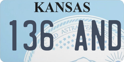 KS license plate 136AND