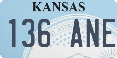 KS license plate 136ANE