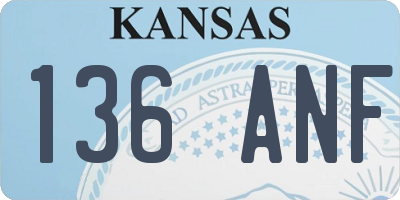 KS license plate 136ANF