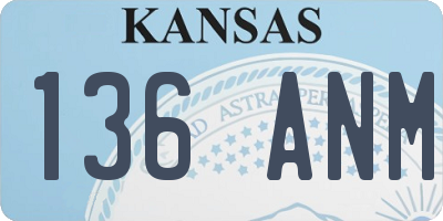 KS license plate 136ANM
