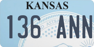 KS license plate 136ANN