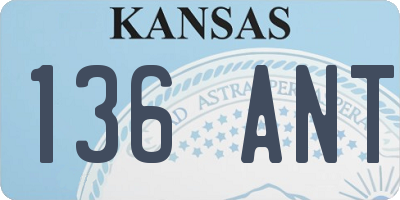 KS license plate 136ANT