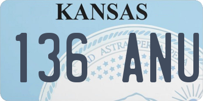 KS license plate 136ANU