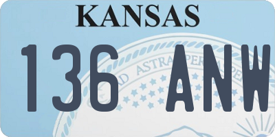 KS license plate 136ANW
