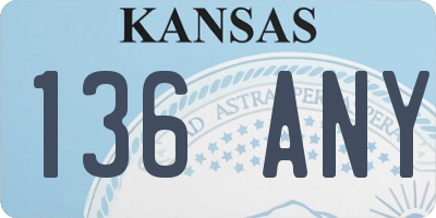 KS license plate 136ANY