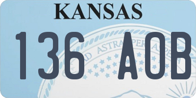 KS license plate 136AOB