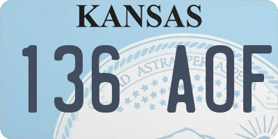 KS license plate 136AOF