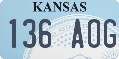 KS license plate 136AOG