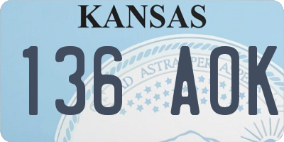 KS license plate 136AOK