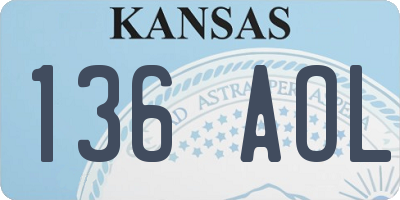 KS license plate 136AOL