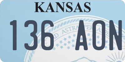 KS license plate 136AON