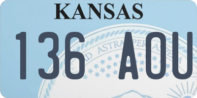 KS license plate 136AOU