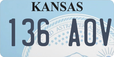 KS license plate 136AOV