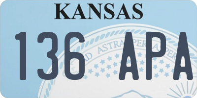 KS license plate 136APA