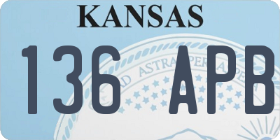 KS license plate 136APB