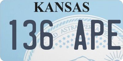 KS license plate 136APE