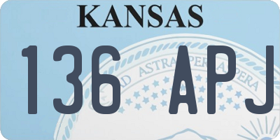 KS license plate 136APJ