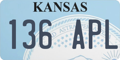 KS license plate 136APL