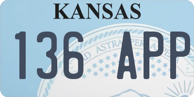 KS license plate 136APP