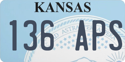 KS license plate 136APS