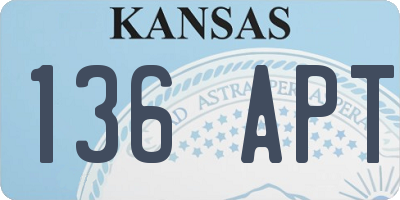 KS license plate 136APT