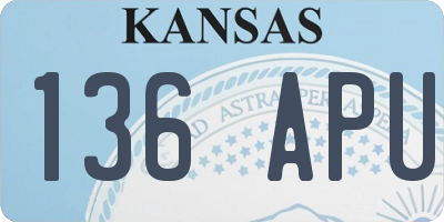 KS license plate 136APU