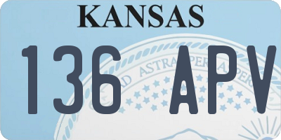 KS license plate 136APV