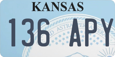 KS license plate 136APY