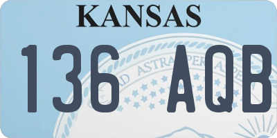 KS license plate 136AQB
